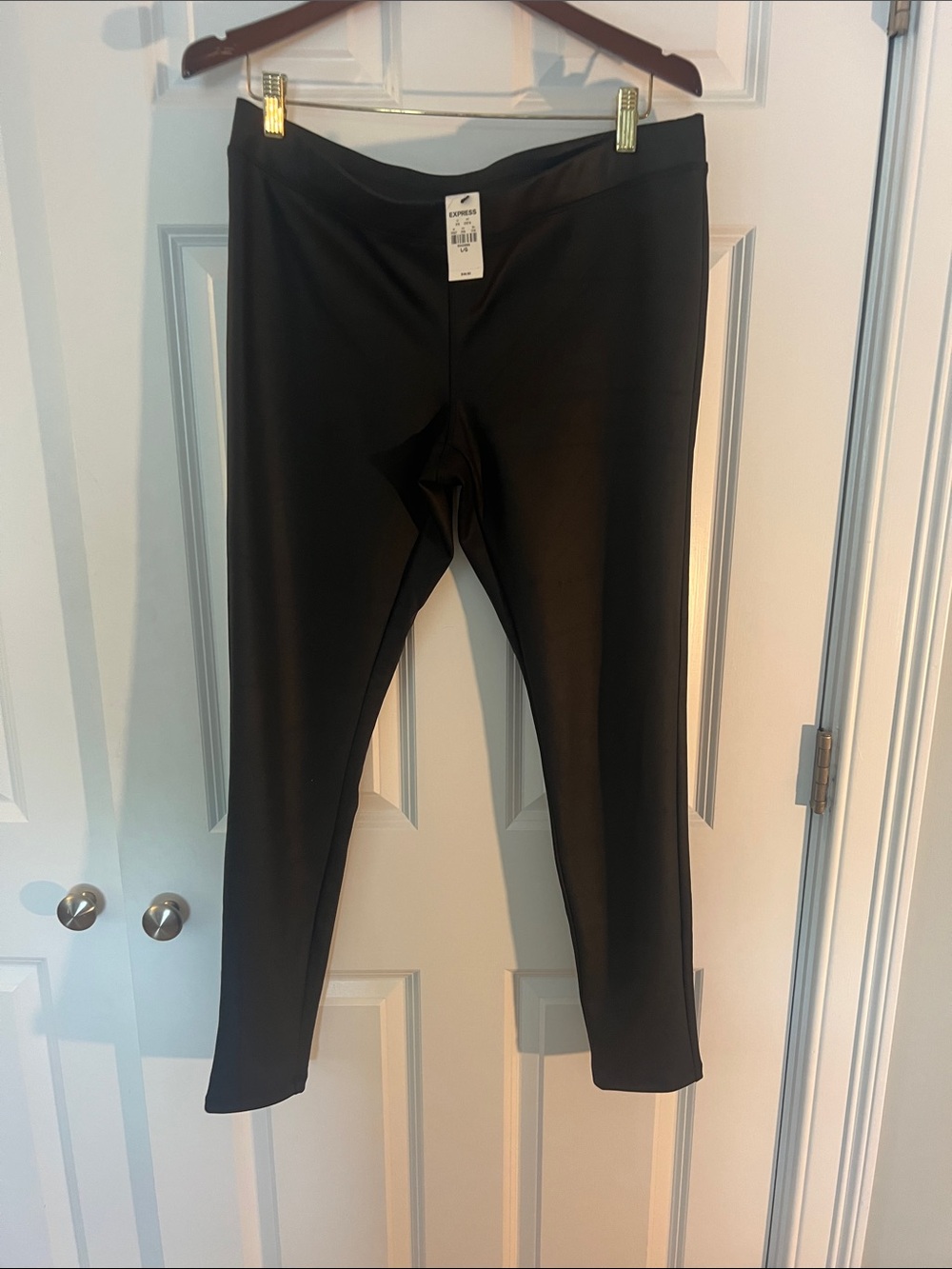 Black  faux leather Leggings - Express